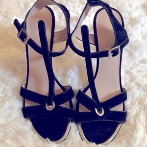 Stuart Weitzman black strappy heels Size 9
